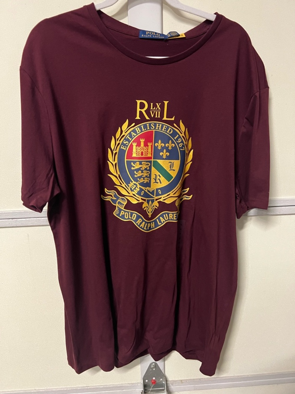 Polo by Ralph Lauren Maroon Short-Sleeve Crest Logo Tee
